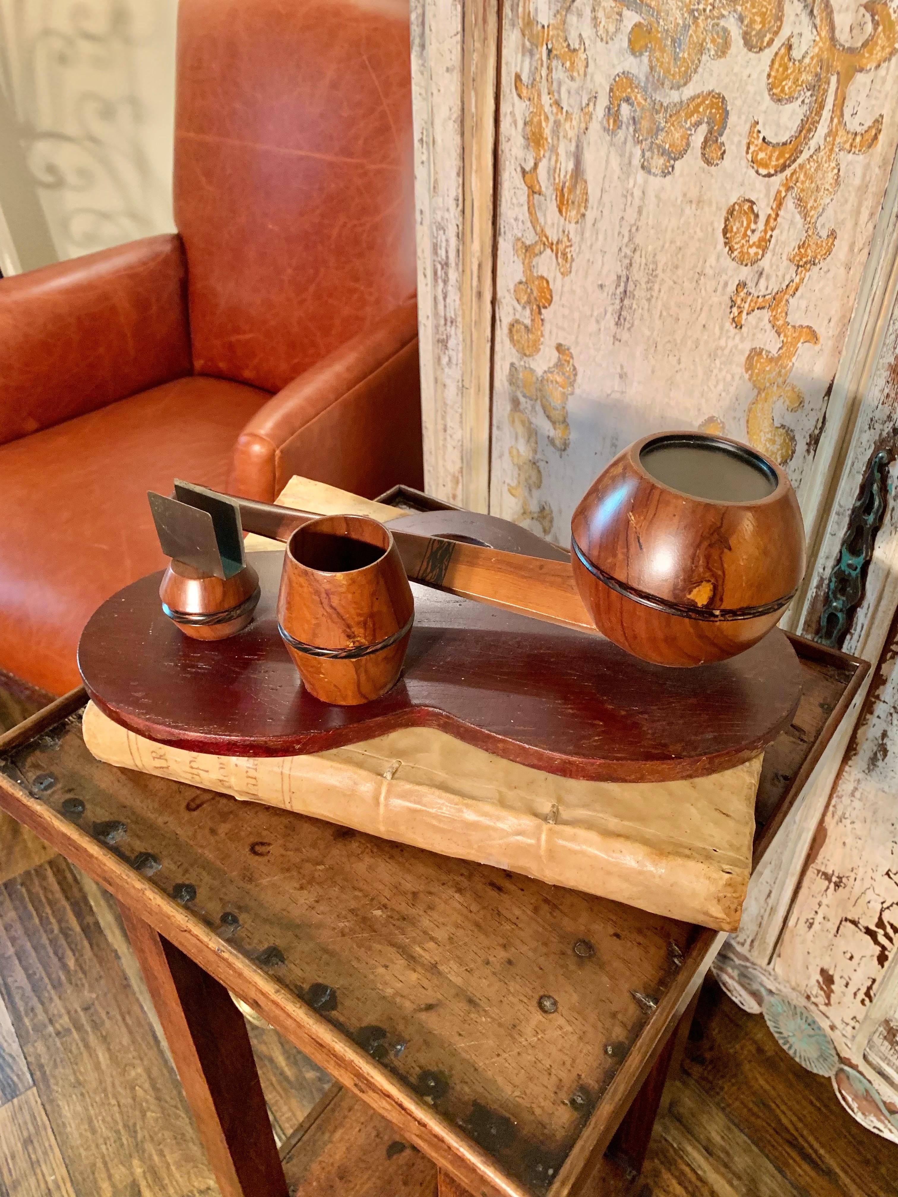Soporte para pipa de madera estilo Art Decó de principios del siglo XX en venta 8