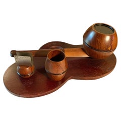 Début du 20ème siècle, Wood Wood Art Deco Style Pipe Stand