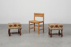 Early 20th Century Wood & Fabric footstool, France