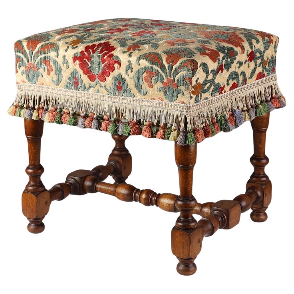 Strawberry Thief Red Tapestry Footstool For Sale at 1stDibs