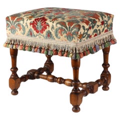Early 20th Century Wood & Fabric footstool, France