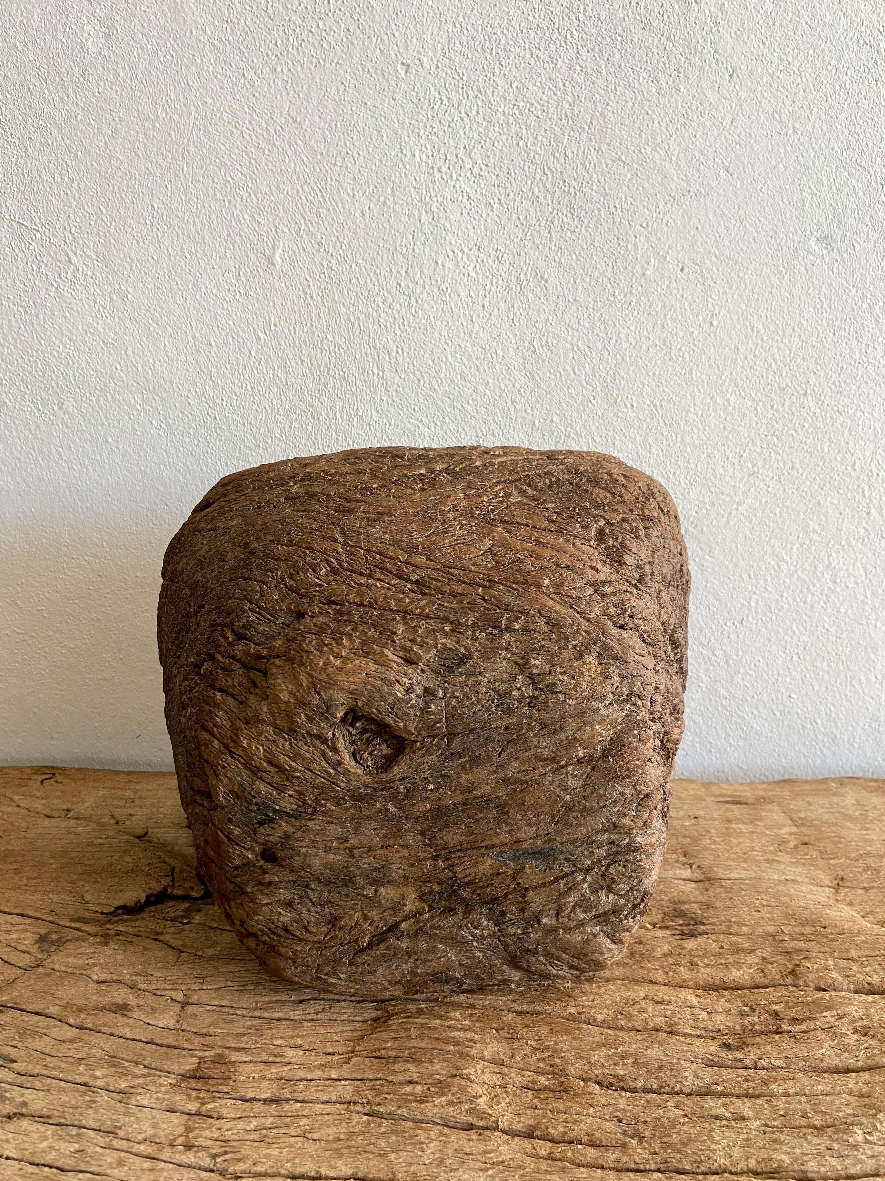 Early 20th Century Wood Mortar From Mexico 3