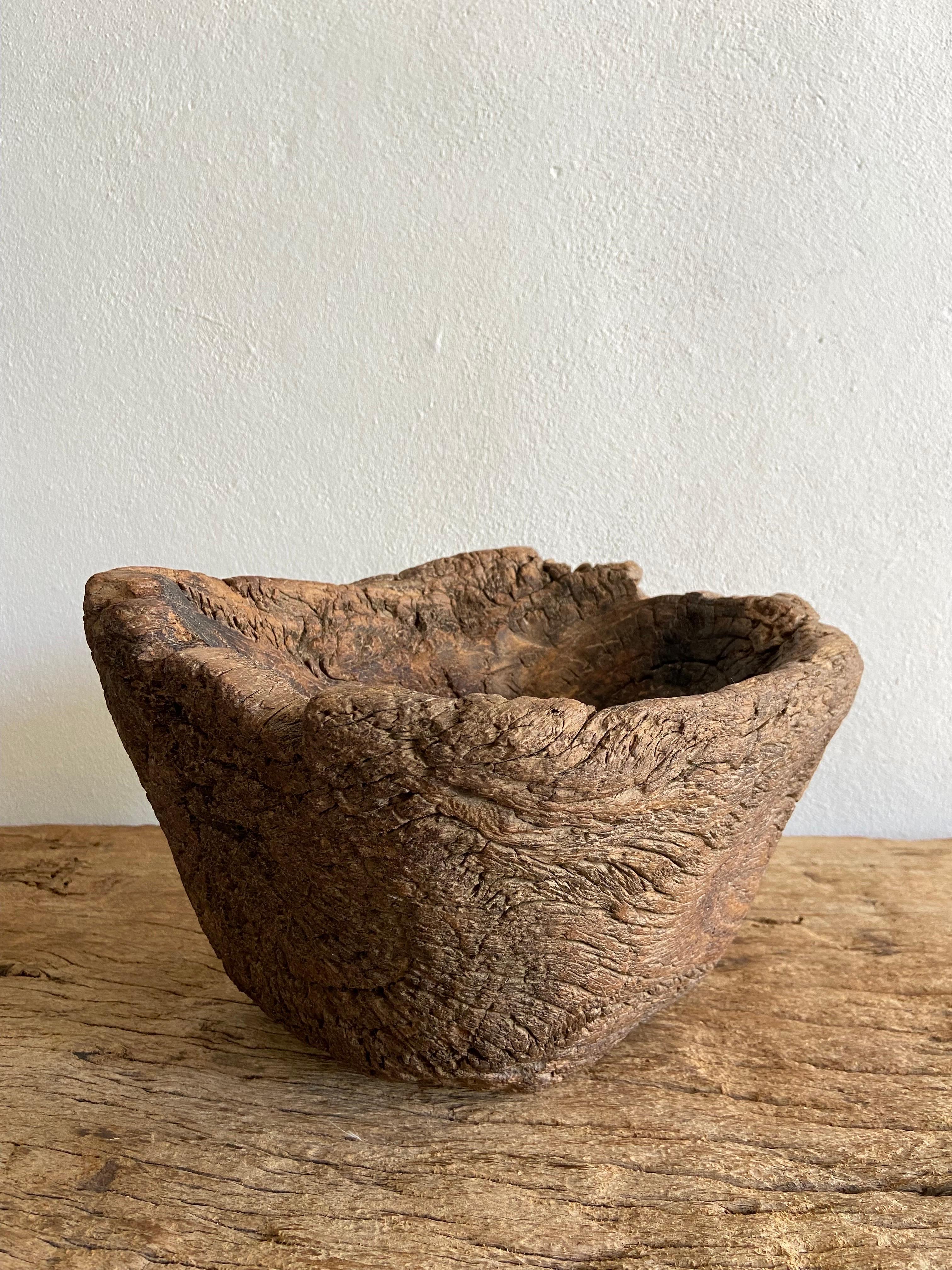 Early 20th Century Wood Mortar From Mexico 1