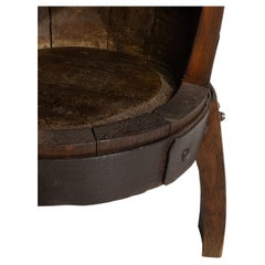 Early 20th Century Wood Oak Barrel Bar Table