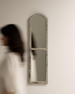 Early 20th Century Wood White-Patinated Window Mirror