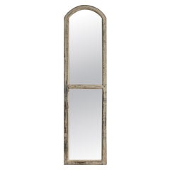 Early 20th Century Wood White-Patinated Window Mirror