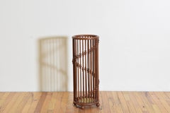 Early 20th Century Wooden and Brass Spindle Umbrella Stand