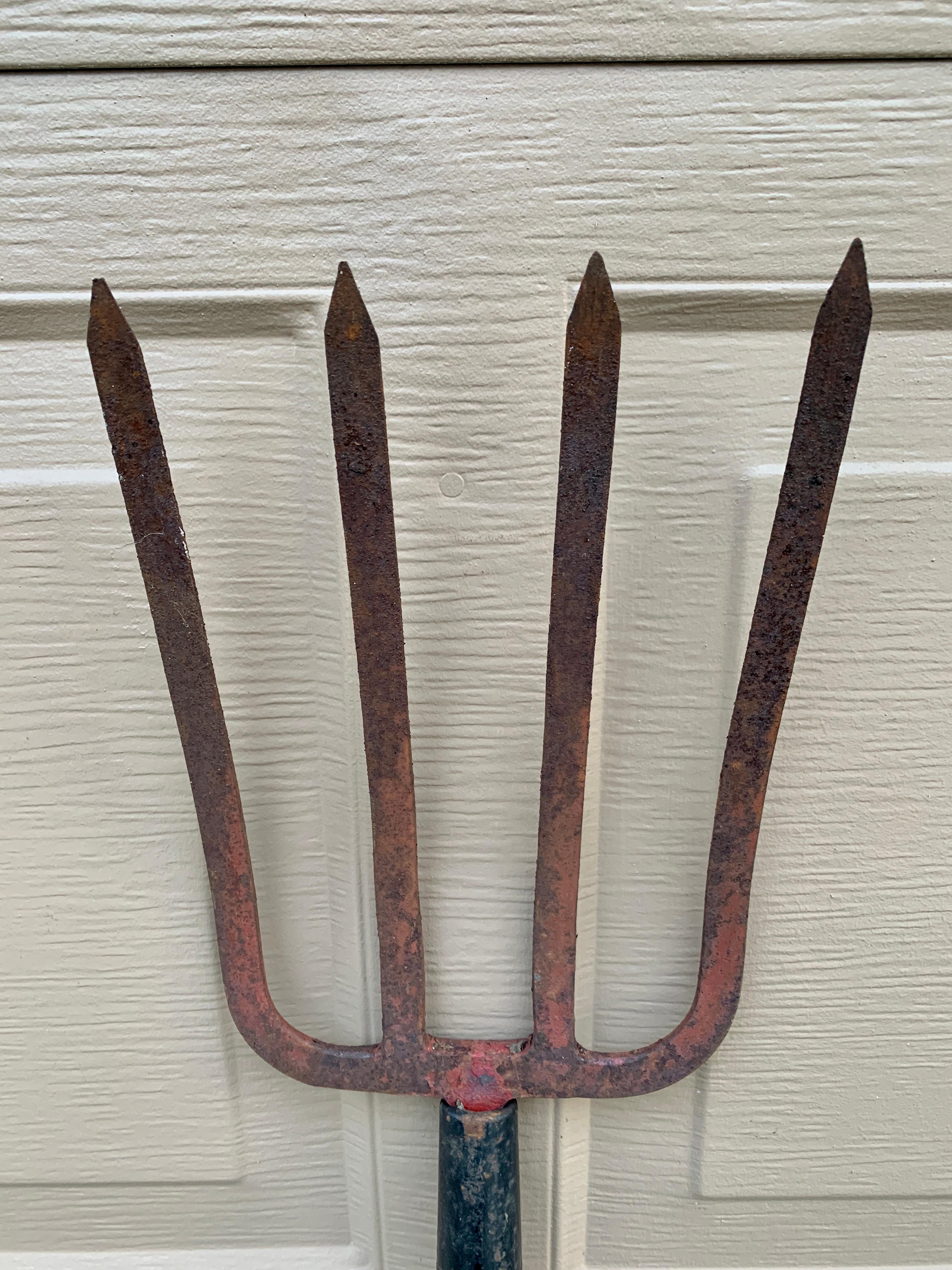 Rustic Early 20th Century Wooden and Iron Garden Tools, Pair For Sale