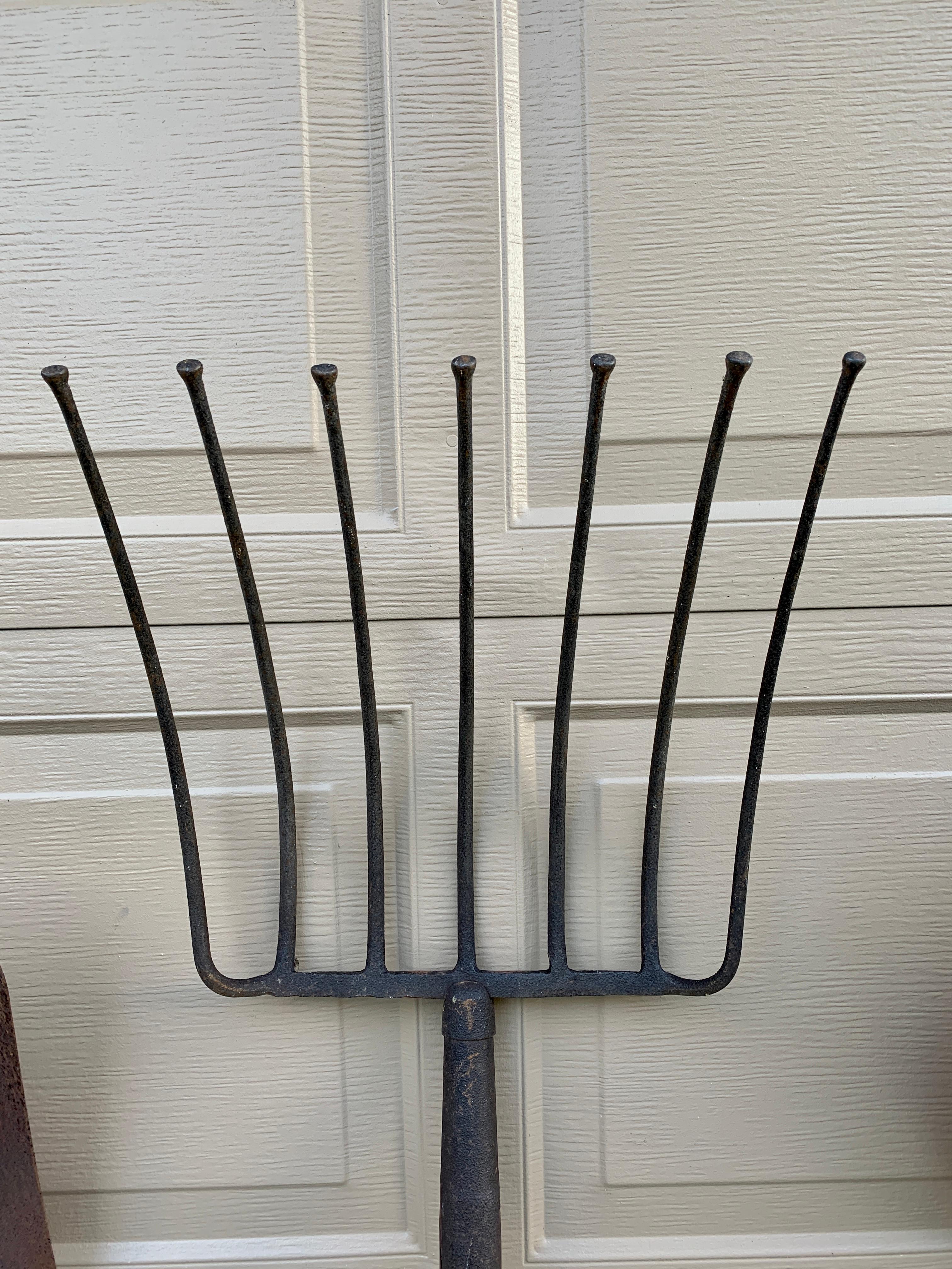 Early 20th Century Wooden and Iron Garden Tools, Set of Three For Sale 2