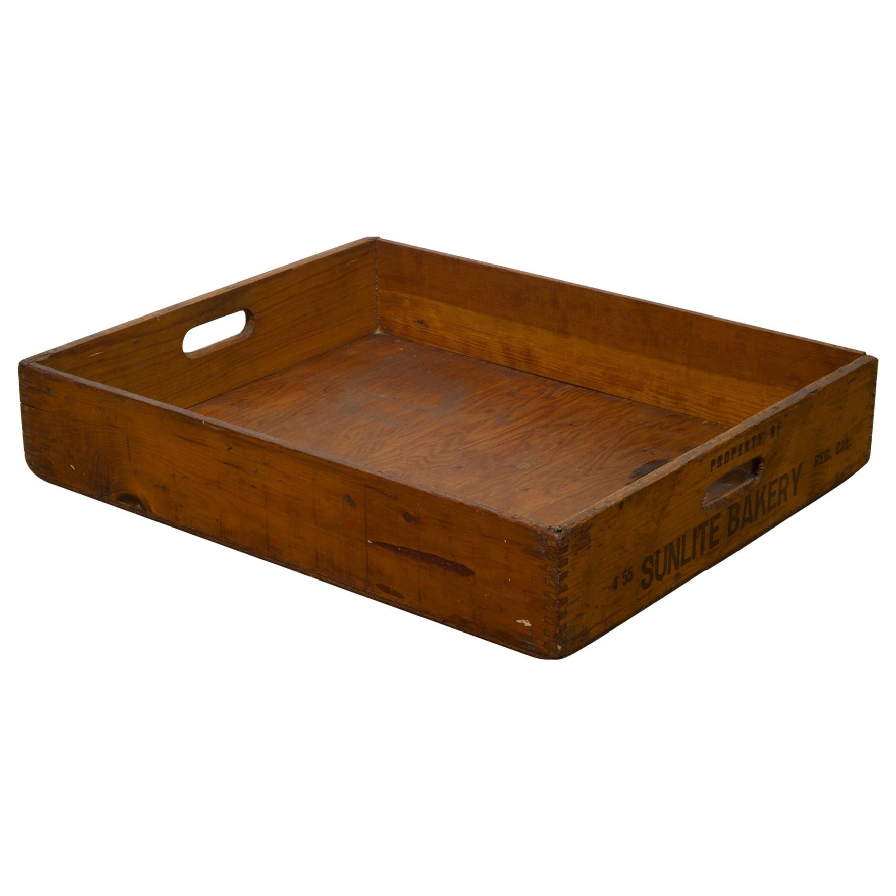 Early 20th Century Wooden Baker's Bread Tray with Dovetail Joints