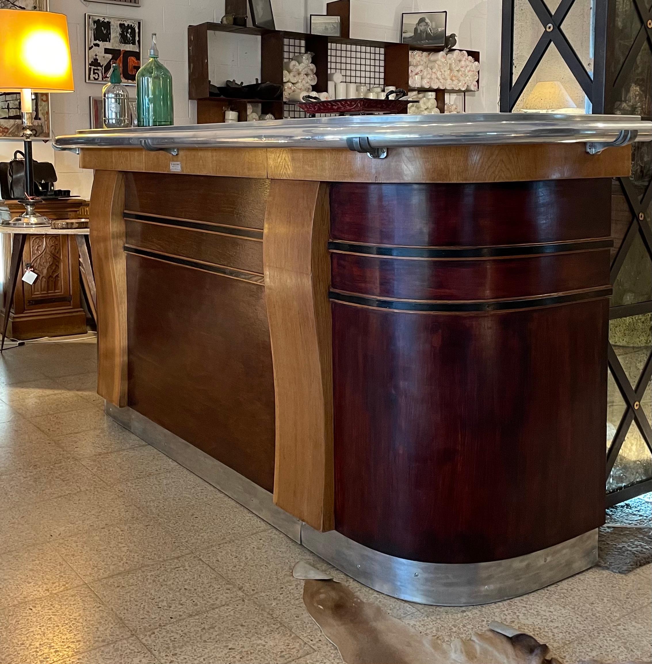 Art Nouveau Early 20th Century Wooden Bar Counter from France