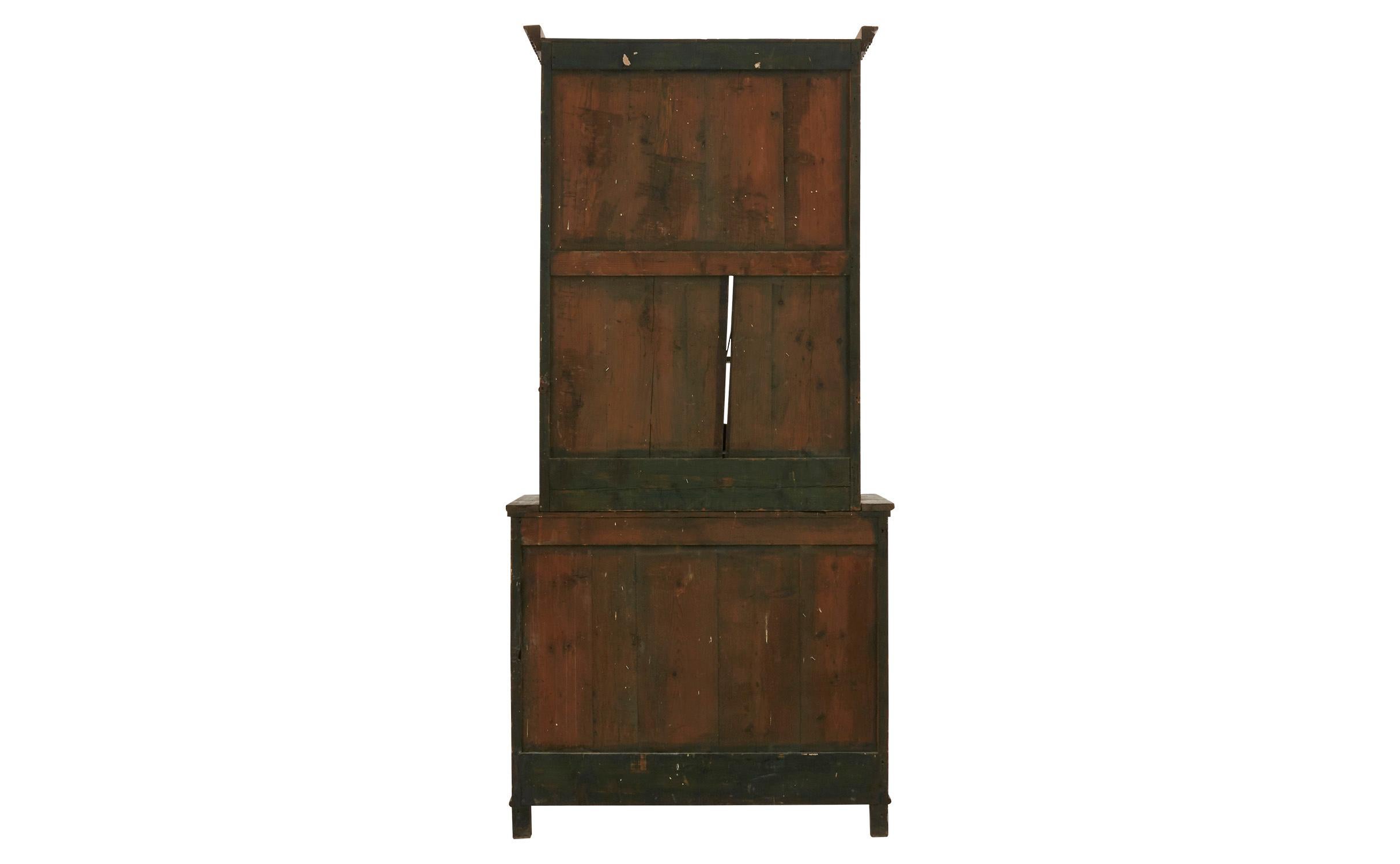Painted Early 20th Century Wooden Breakfront Cabinet