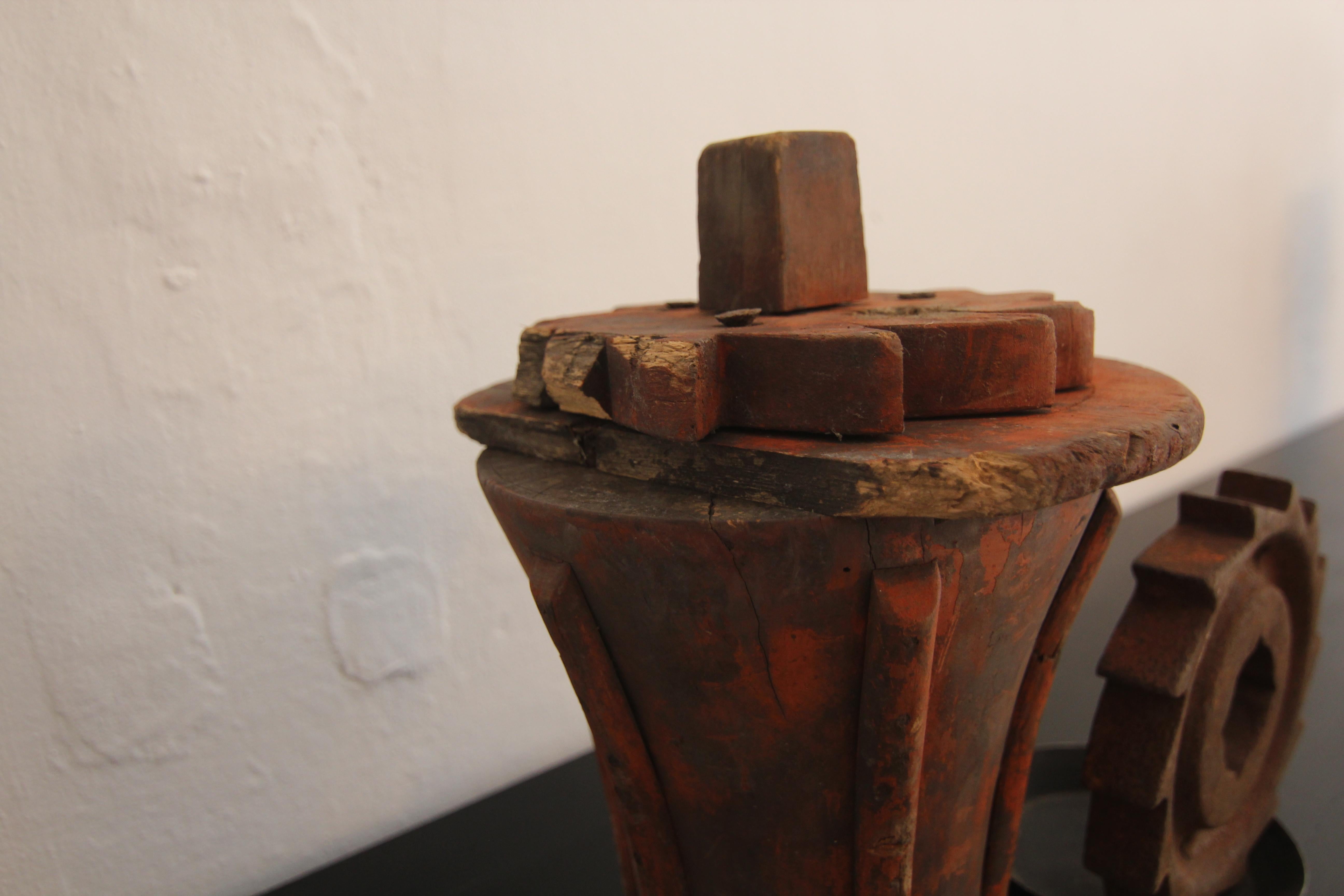 Early 20th Century Wooden Casting Pattern Object with Original Patina For Sale 6
