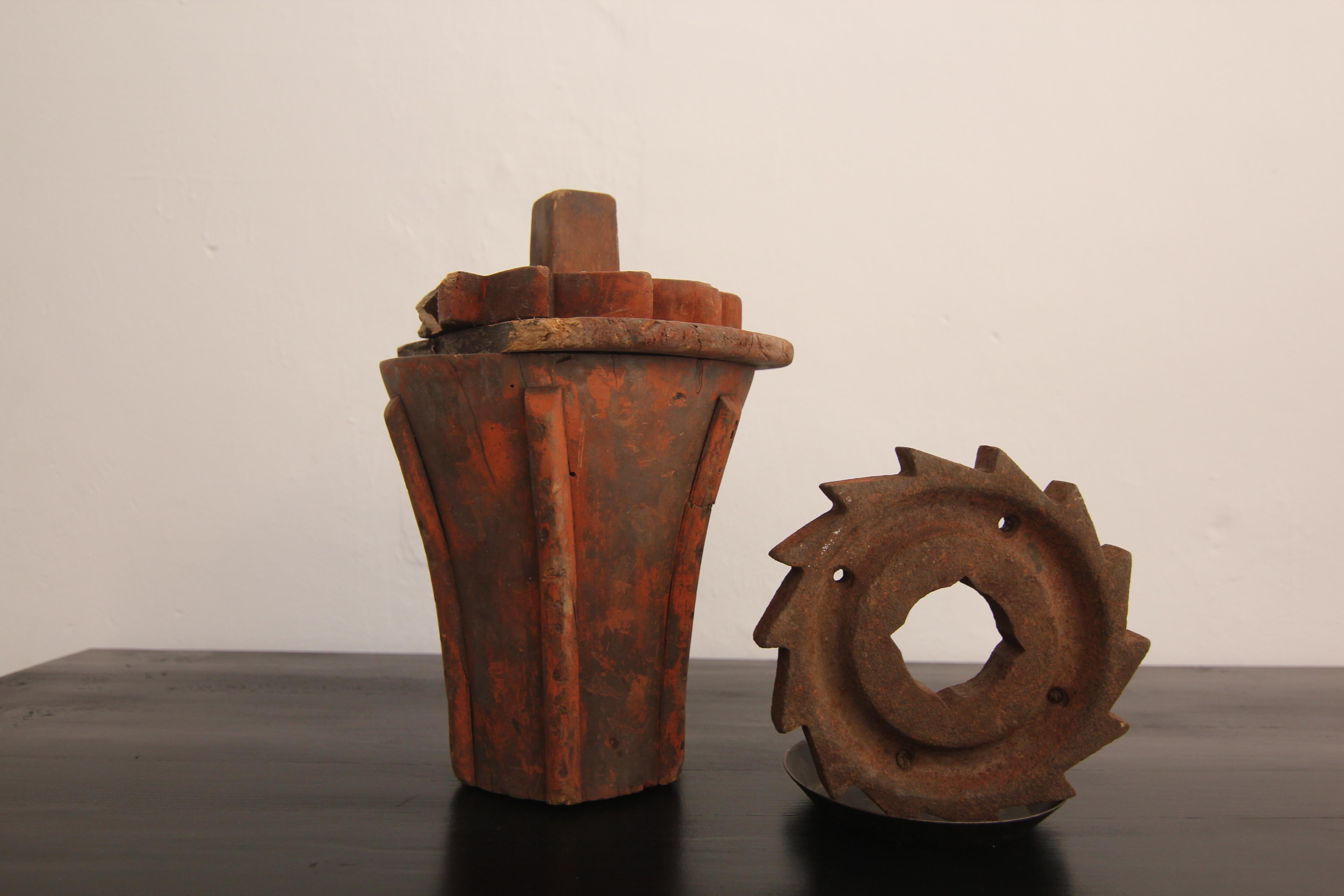 Early 20th Century Wooden Casting Pattern Object with Original Patina For Sale 14