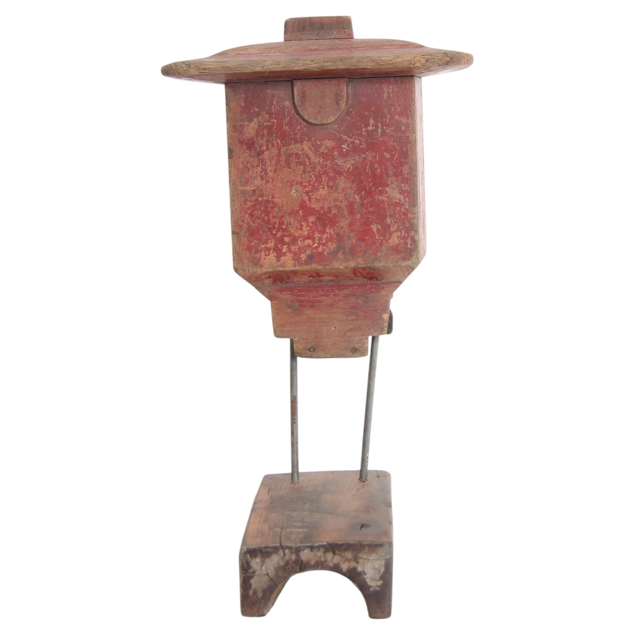 Early 20th Century Wooden Casting Pattern Object with Original Patina For Sale