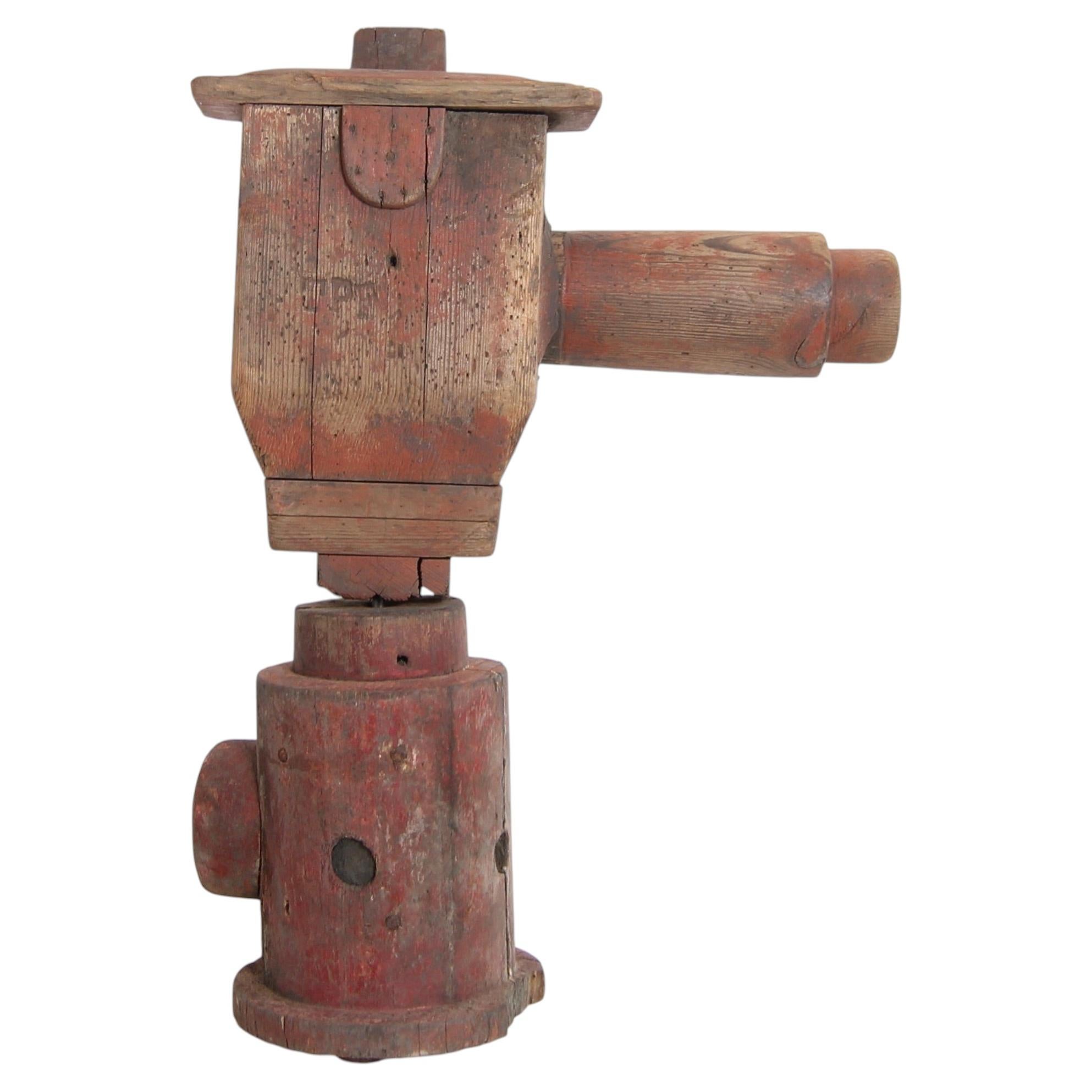 Early 20th Century Wooden Casting Pattern Object with Original Patina