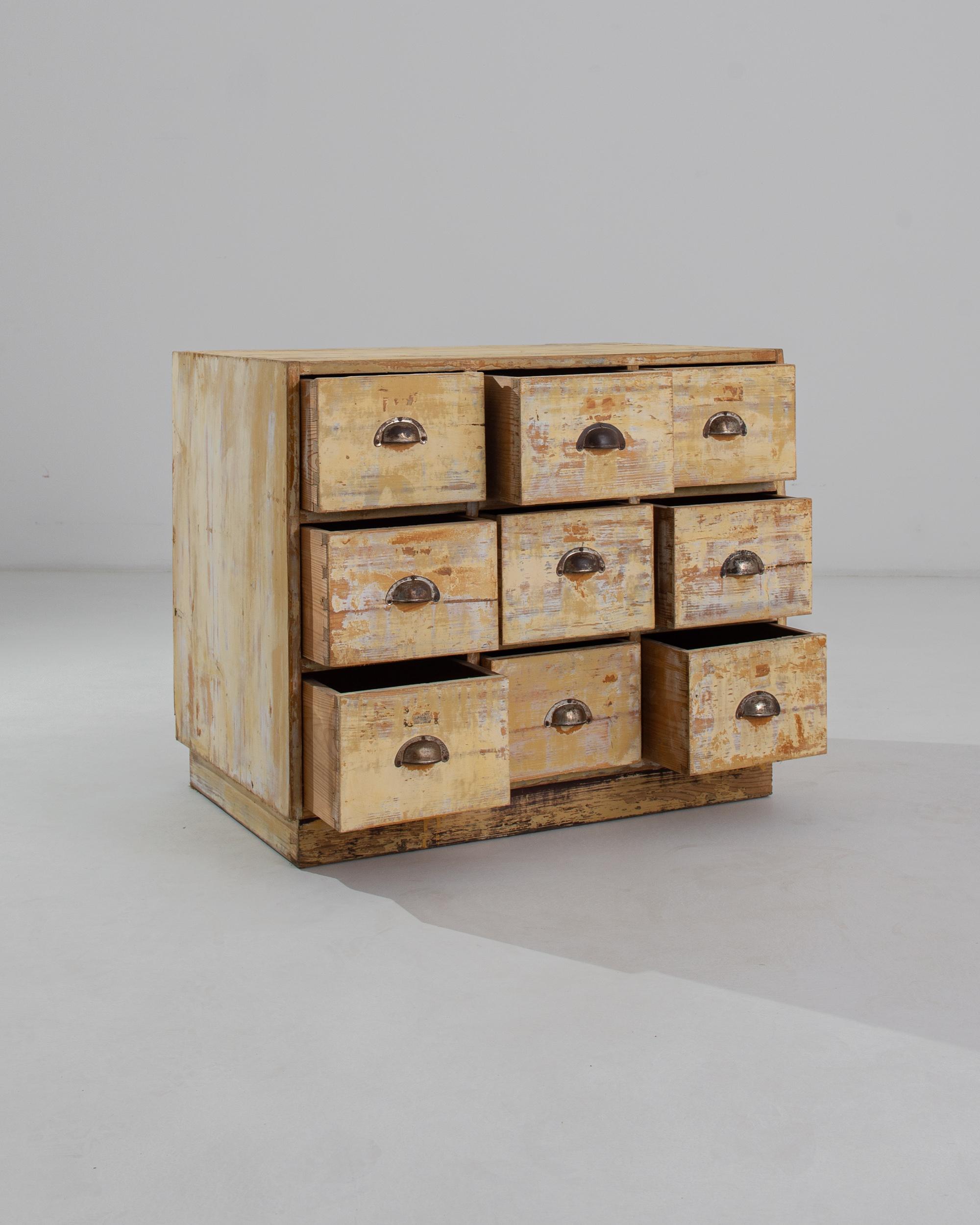Patinated Early 20th Century, Wooden Chest of Drawers For Sale