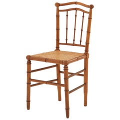 Early 20th Century Wooden Faux Bamboo Chair