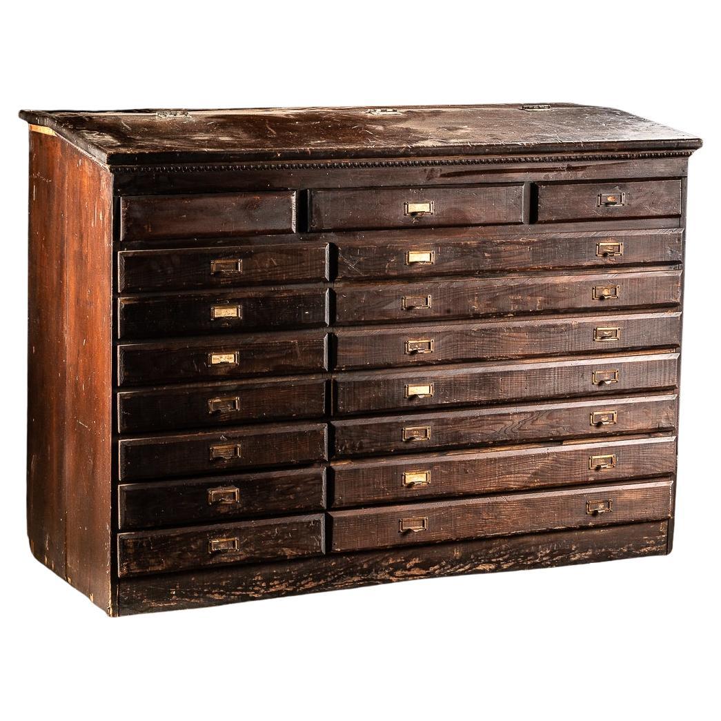 Early 20th Century Wooden Flip Top Map Cabinet