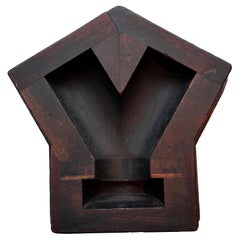 Stampo per tubi a "Y" in legno da fonderia dell'inizio del XX secolo