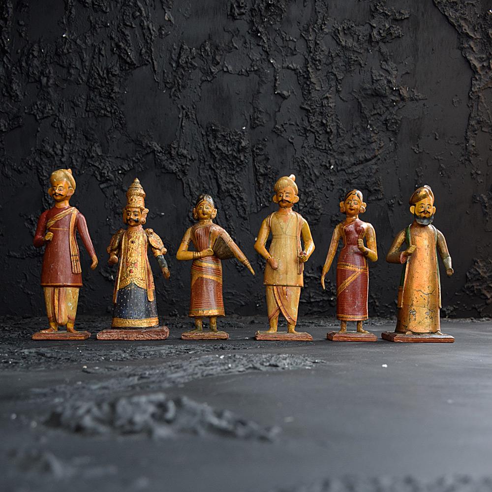 Early 20th Century Wooden Indian Figures 5