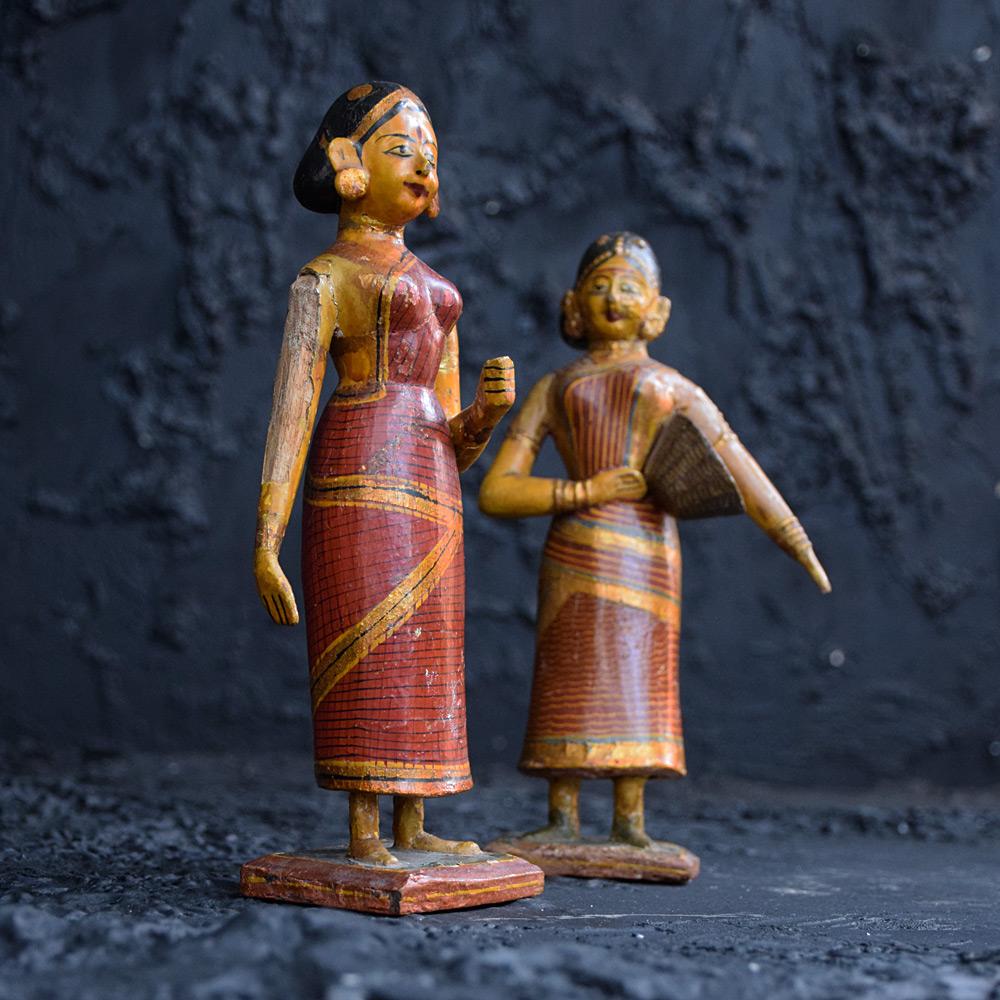 Early 20th Century Wooden Indian Figures 3