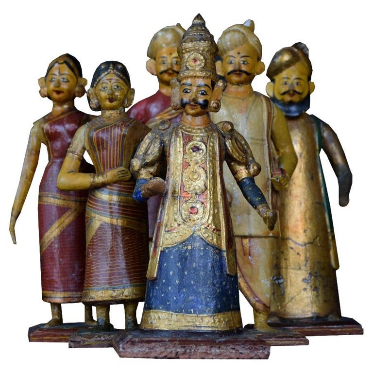 Early 20th Century Wooden Indian Figures For Sale
