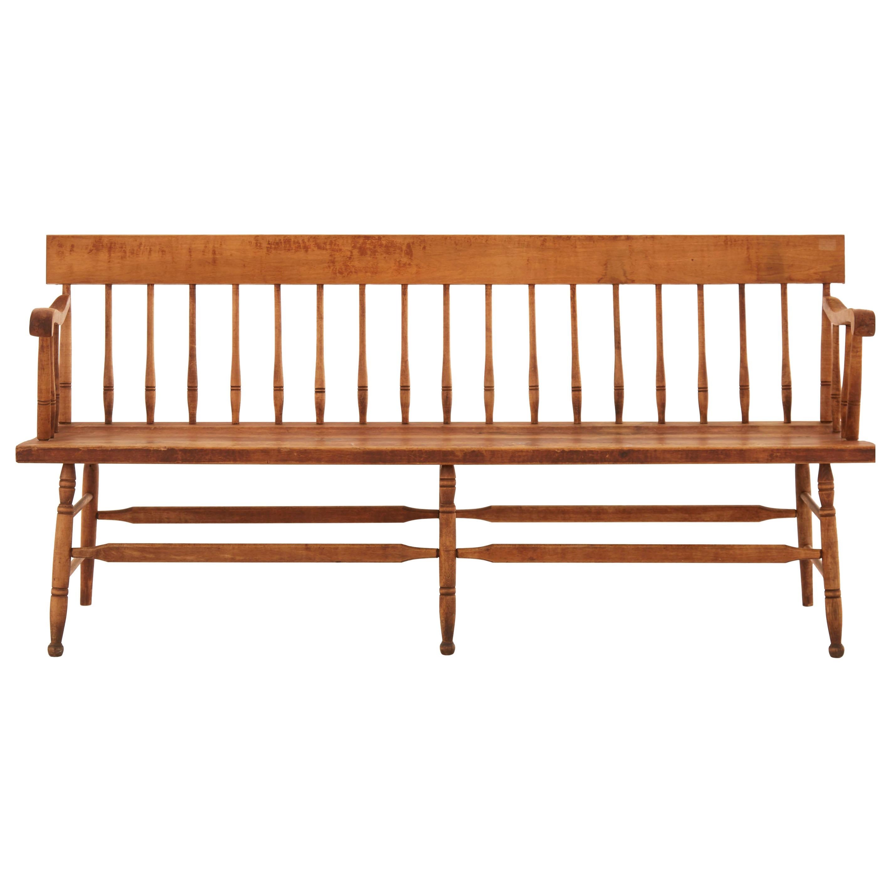 Early 20th Century Wooden Spindle Bench