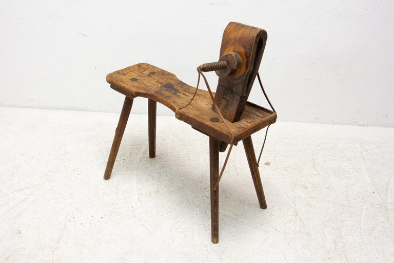 Mid-Century Modern Early 20th Century, Wooden Stool, Austria Hungary For Sale