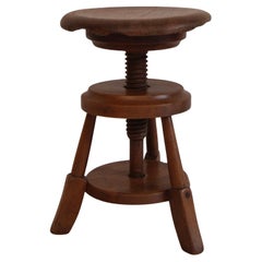 Early 20th Century Wooden Tripod Piano Stool