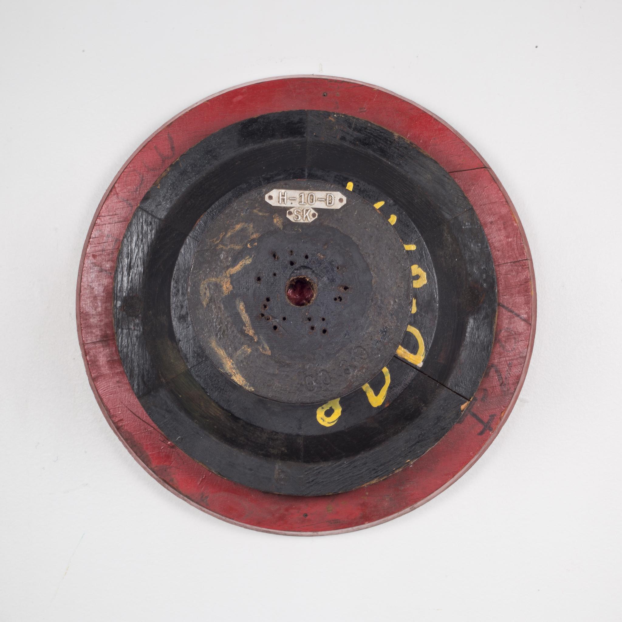 About

An original wooden foundry mold used to make wheels with a metal identification tag. This piece has retained its original finish with minimal structural damage.

Creator unknown.
Date of manufacture circa1900
Materials and techniques
