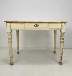 Early 20th Century Wooden Work Table or Writing Desk with Original Patina