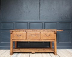 Early 20th Century Wooden Workbench with Drawers
