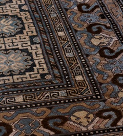 Early 20th Century Handwoven Wool Samarkand Khotan Rug