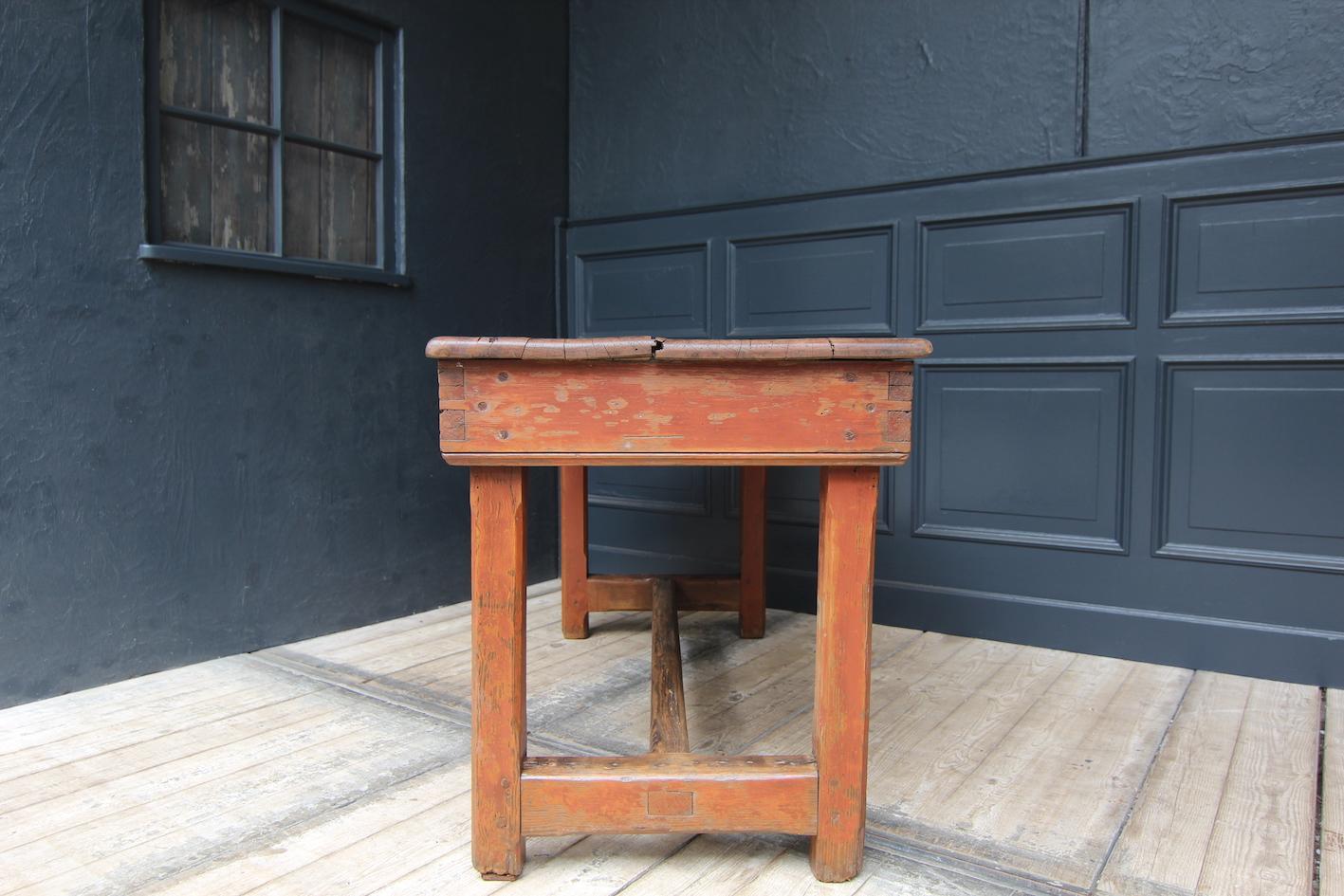 Early 20th Century Work Table in Original Paint 6