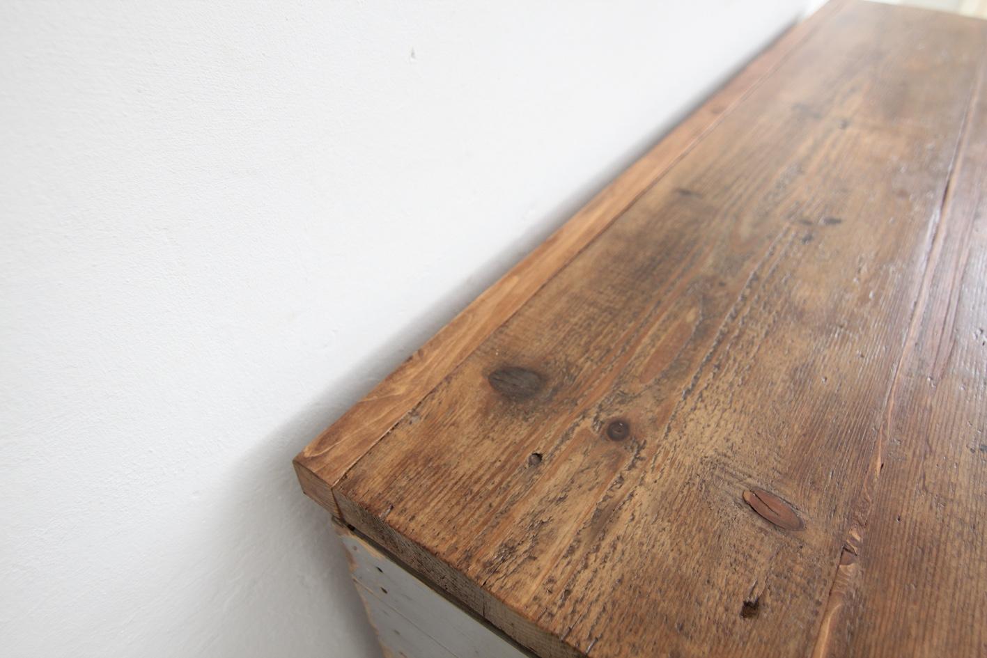 Early 20th Century Workbench Workshop Cabinet with original Paint For Sale 7
