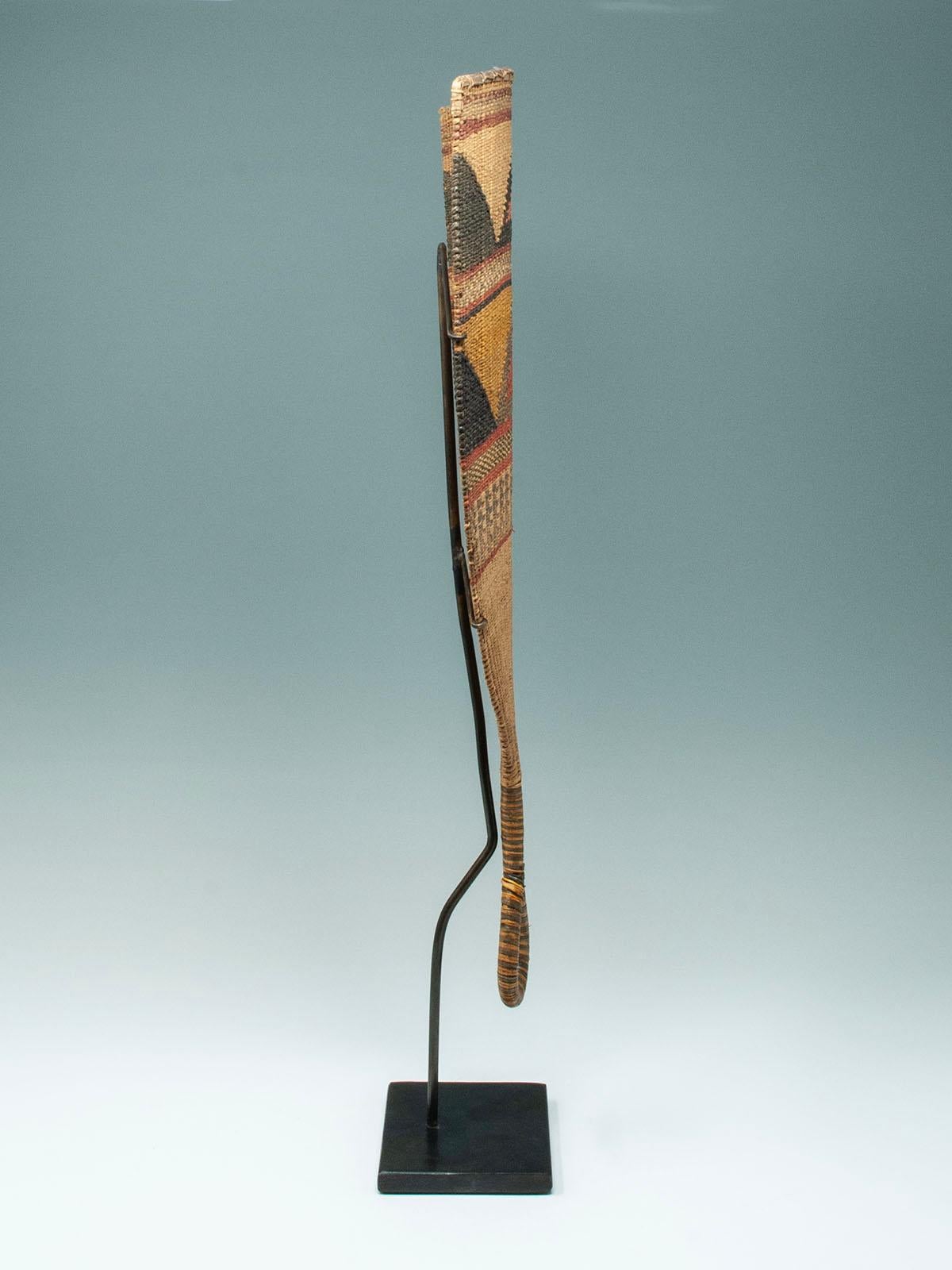 Geflochtener königlicher Fächer aus dem frühen 20. Jahrhundert, Volk der Chokwe, D. R. Kongo (Stammeskunst) im Angebot