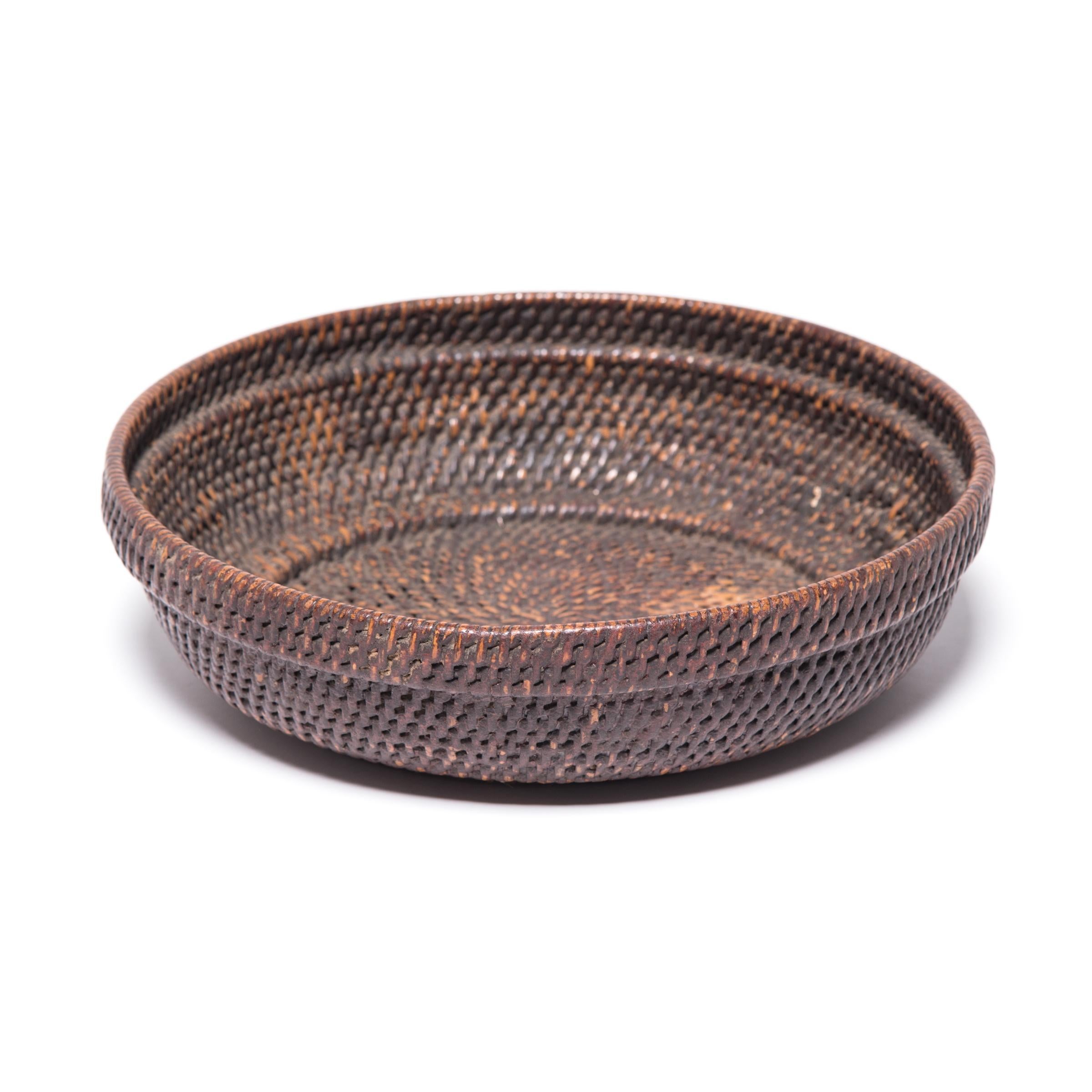 Qing Early 20th Century Woven Offering Tray Basket