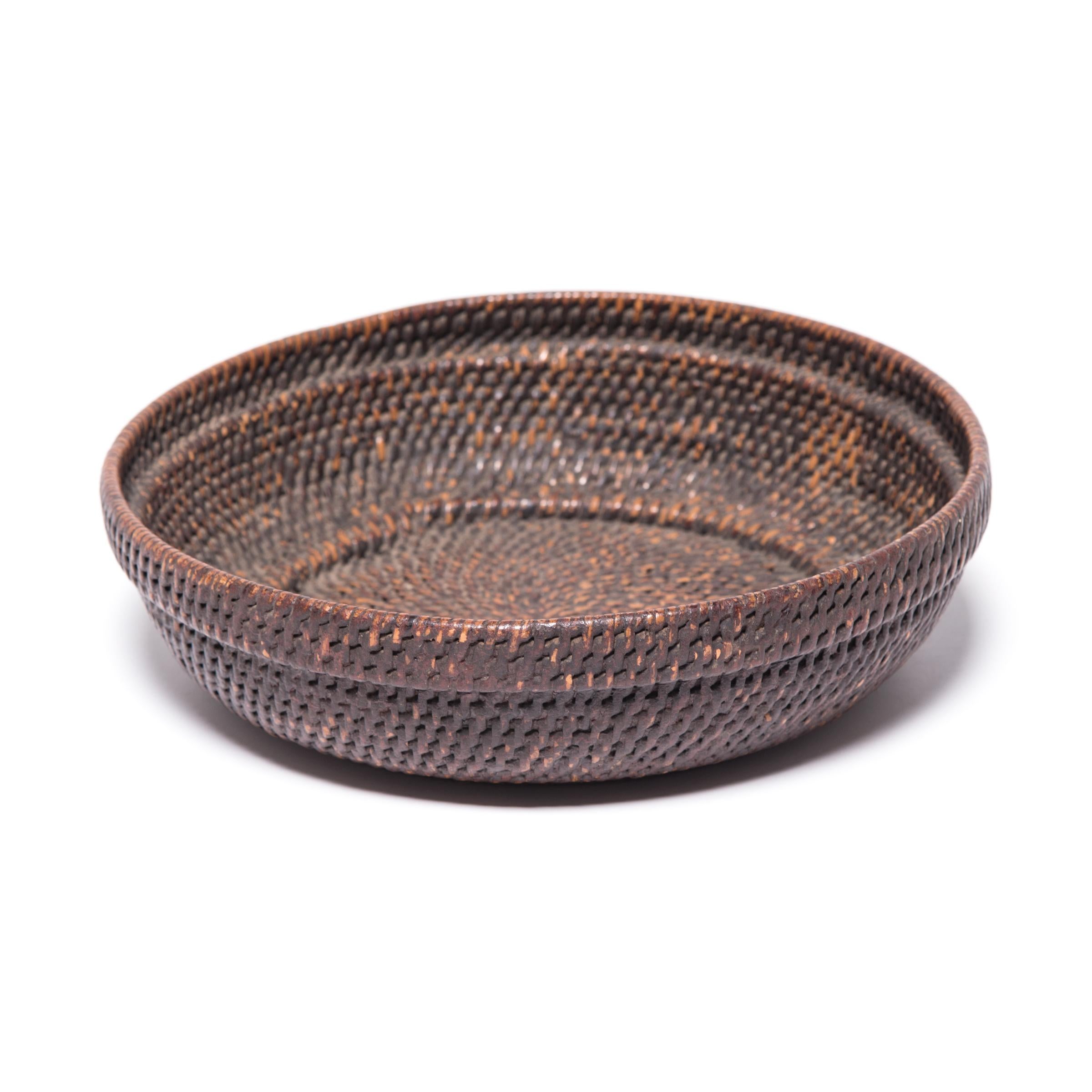 Chinese Early 20th Century Woven Offering Tray Basket