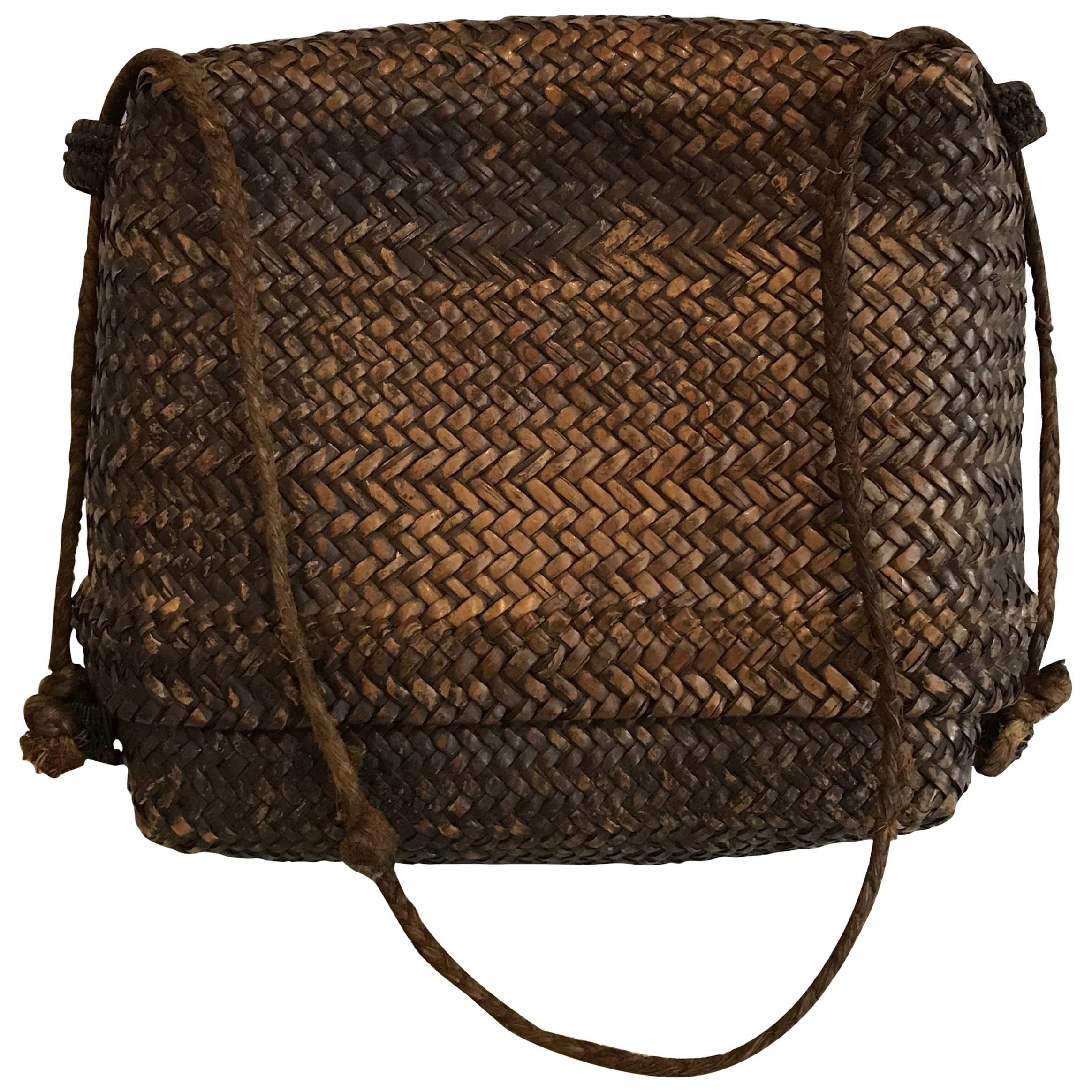 Early 20th Century Woven Thai Basket For Sale