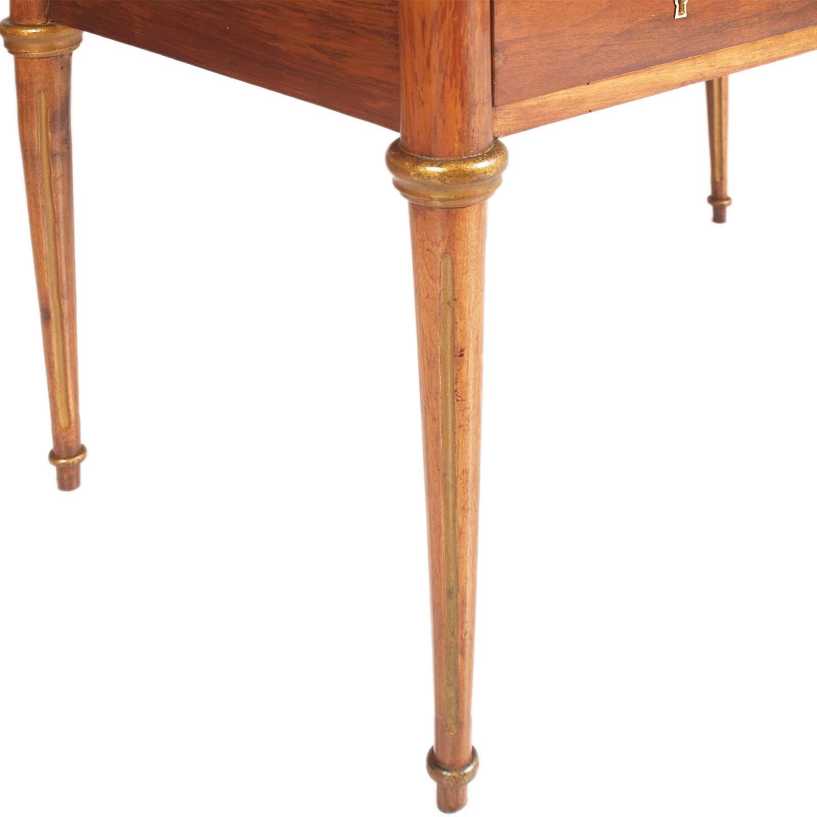 Italian Early 20th Century Writing Desk in Walnut with Inlay by Meroni & Fossati For Sale