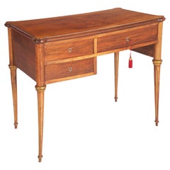 Early 20th Century Writing Desk in Walnut with Inlay by Meroni & Fossati