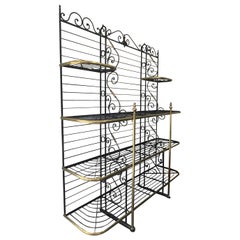 Early 20th Century Wrought Iron and Brass Baker's Rack Paris, France