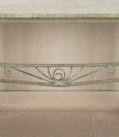 Early 20th Century Wrought Iron and Marble Orangery Table