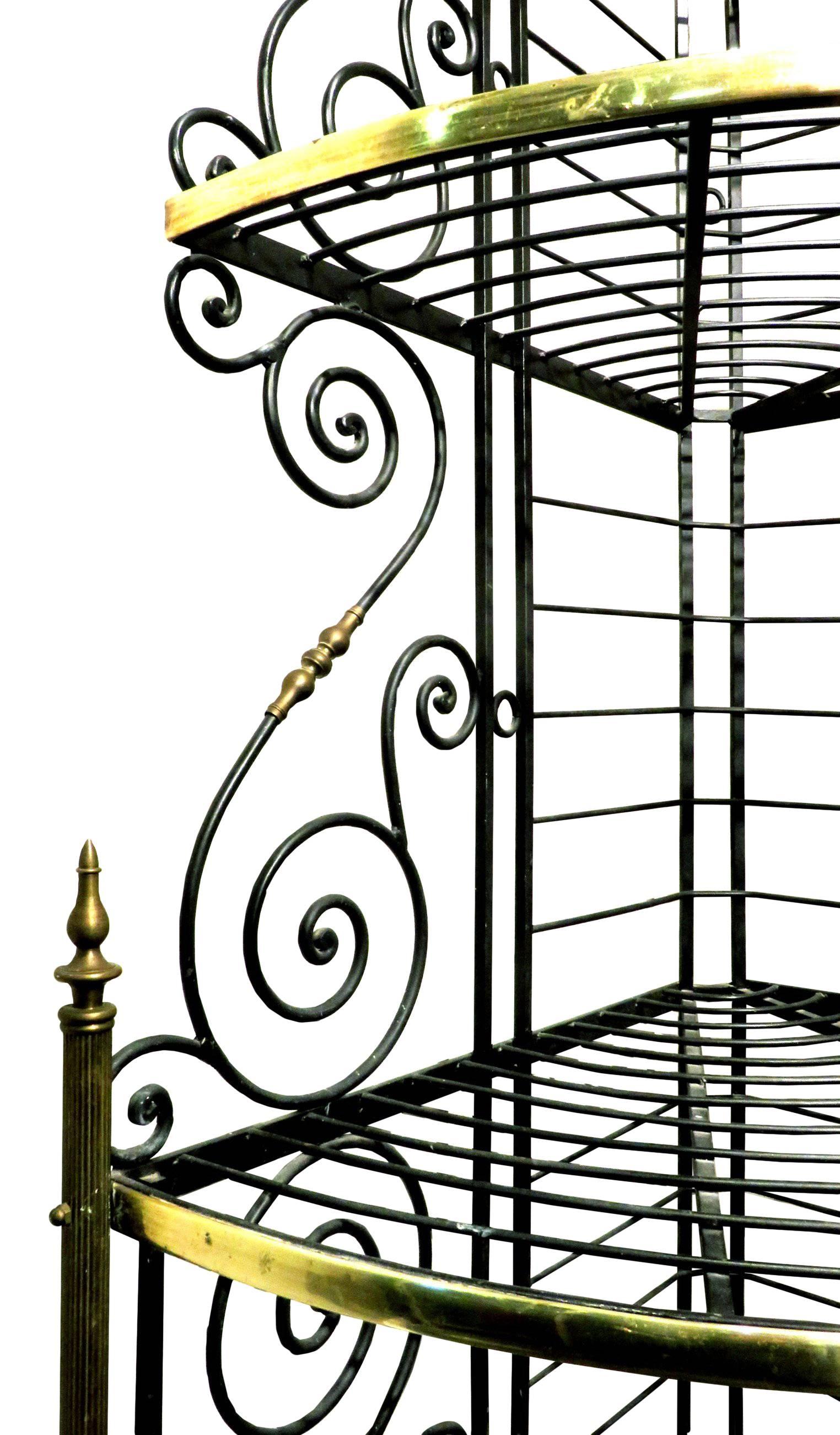 Early 20th Century Wrought Iron And Brass Corner Baker S Rack Early 20th Century Wrought Iron And Brass Corner Baker S Rack France Circa 1920 For At 1stdibs