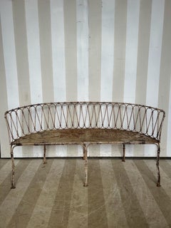Early 20th century wrought iron garden bench