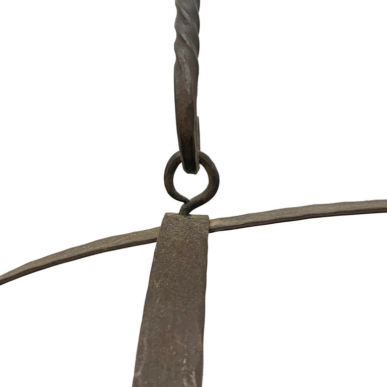 Early 20th Century Wrought Iron Pot Rack For Sale at 1stDibs