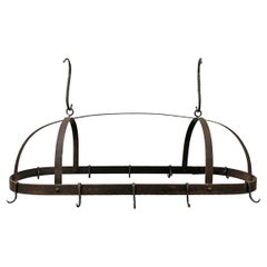 Antique Early 20th Century Wrought Iron Pot Rack