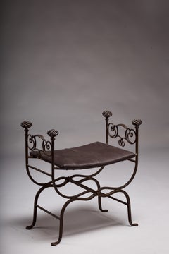 Early 20th century wrought iron taburette by Taidetakomo Hakkarainen