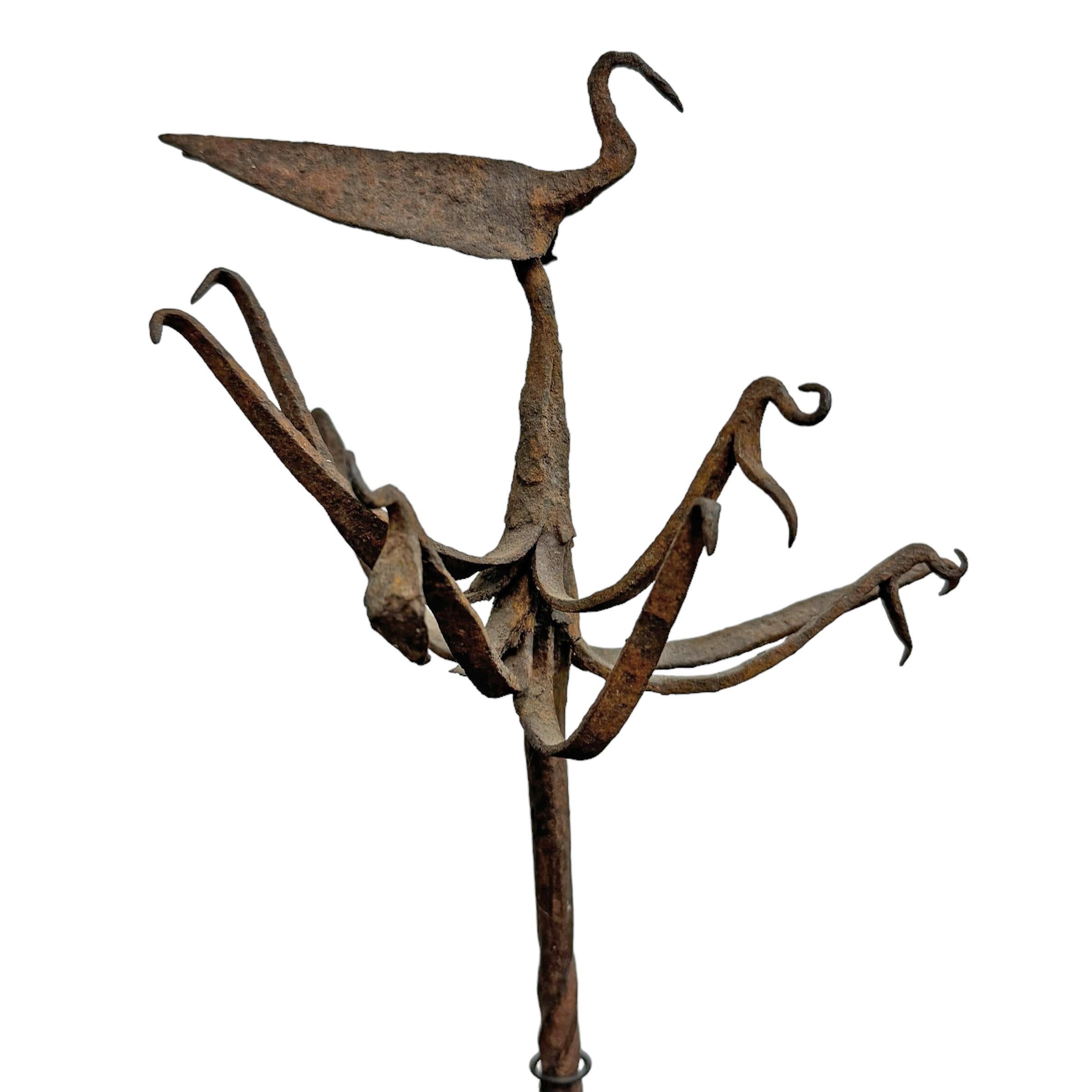 20ième siècle Début 20ème siècle Fer forgé Yoruba Ọ̀sanyìn Staff en vente